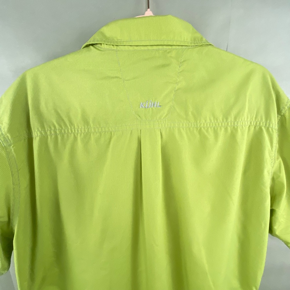 Kuhl Eluxur Button Up Shirt Mens Large Green Short Sleeve Gorpcore Hiking - Picture 11 of 14